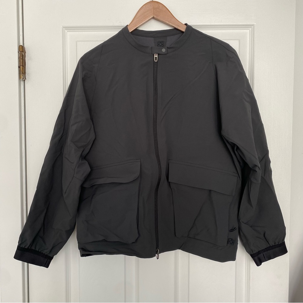 lululemon Black Lightweight Bomber Jacket with Ribbed Cuffs